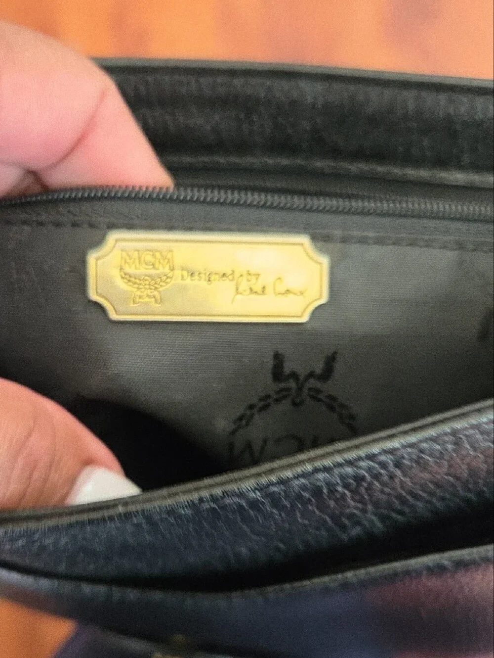 MCM Black Leather Crossbody Bag with Gold Hardware